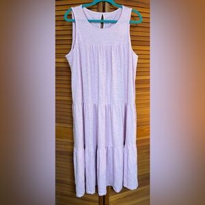 Wonderly Lilac Midi Dress XL Tiered Cotton Sleeveless Casual NWT